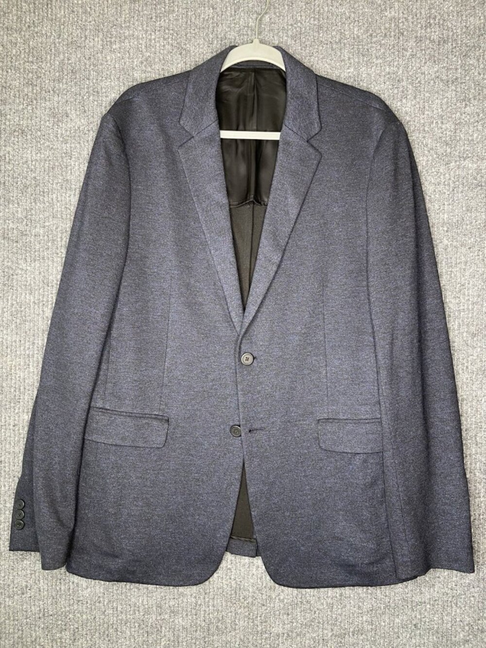 Theory Clinton Blazer In Marled Ponte Mens 42 Blue Charcoal suit jacket
